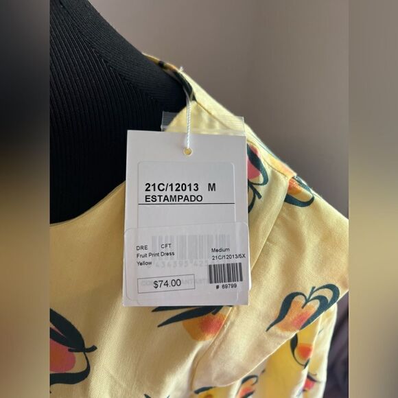 COMPANIA FANTASTICA ESTAMPADO NWT  MEDIUM JUST PEACHY PINK AND ORANGE DRESS - Picture 13 of 15